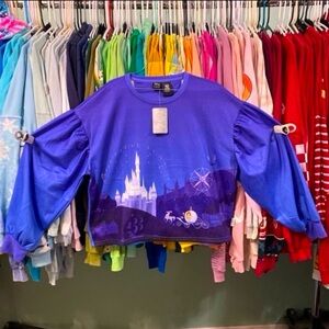 Disney parks x her universe magic kingdom Cinderella puff sleeve sweater M NWT